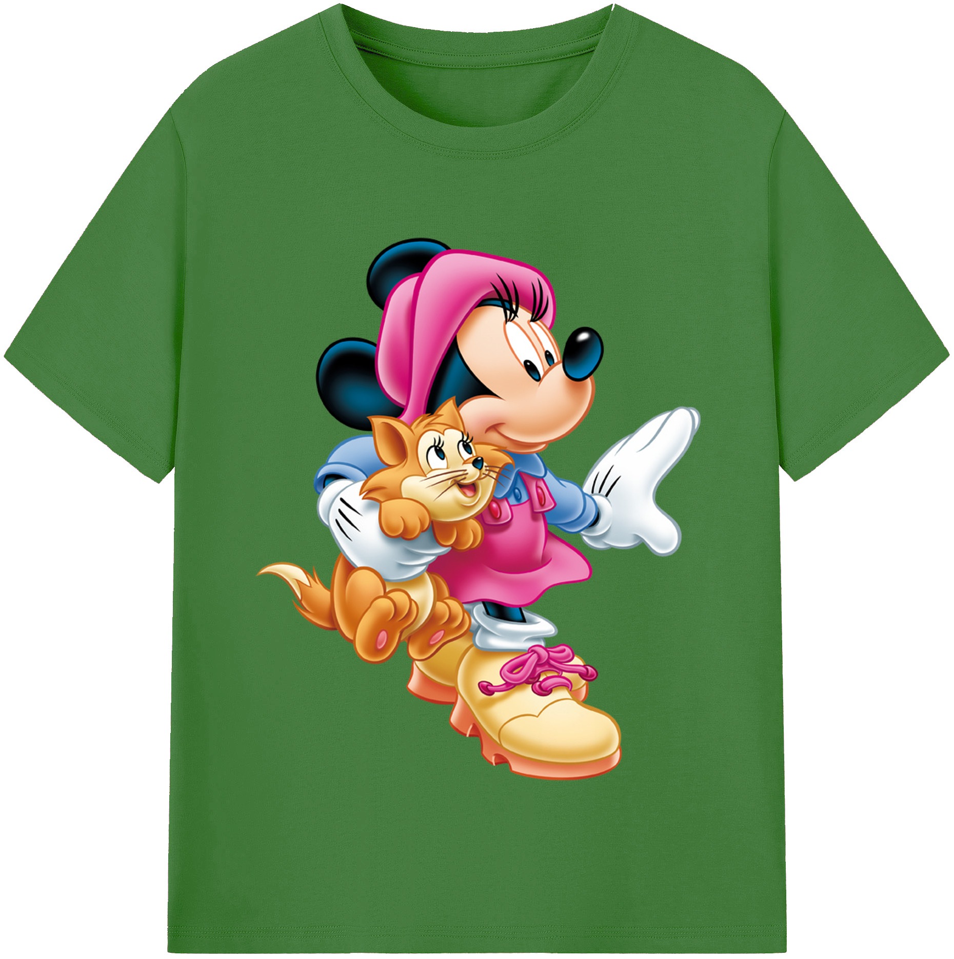 （画像用） ミッキーマウス Mickey Mouse レディースカジュアルプリントTシャツ（綿100％）